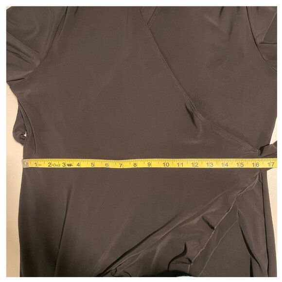 NWT KIYONNA "Miranda" Jersey Flounce Wrap Dress Flutter Sleeve Black Size XL - Picture 13 of 14